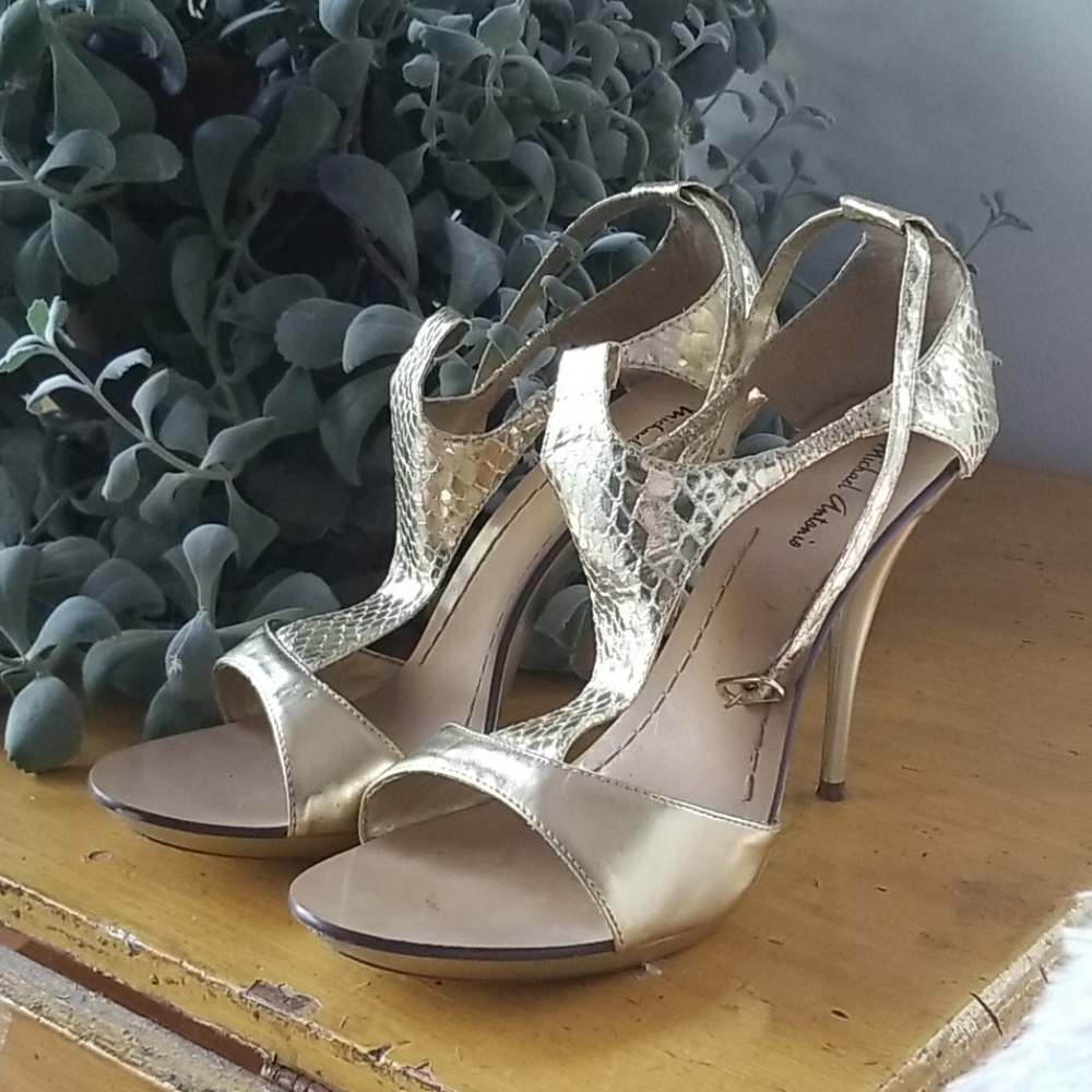 Gold Michael Antonio heels